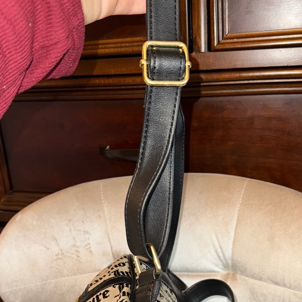 Juicy Couture Logo Print Backpack in Black and Cream - Picture 12 of 14